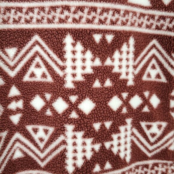 Duluth Trading Unisex Fleece Jacket Med Brown Southwestern Geometric Cozy Warm - Picture 13 of 16